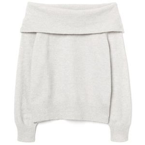 Off-the-shoulder Sweater- Ice Grey